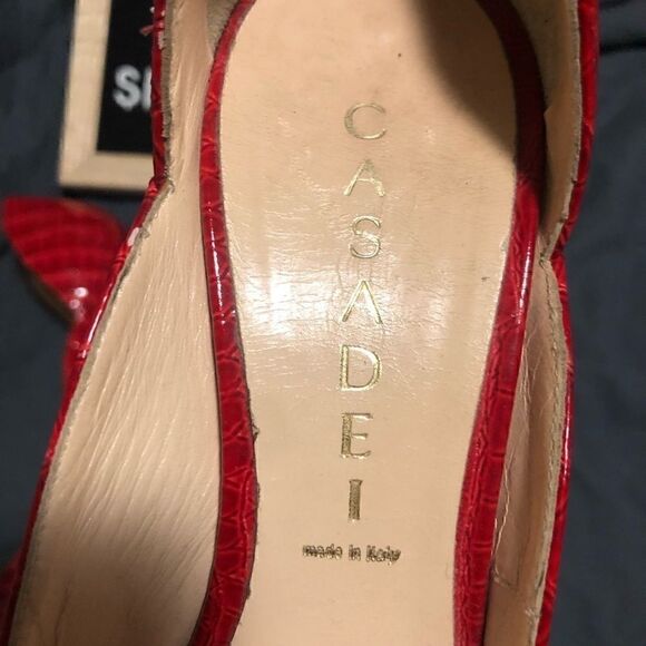 [casadei] reptile d’orsay peep toe pumps EUC - Picture 5 of 8